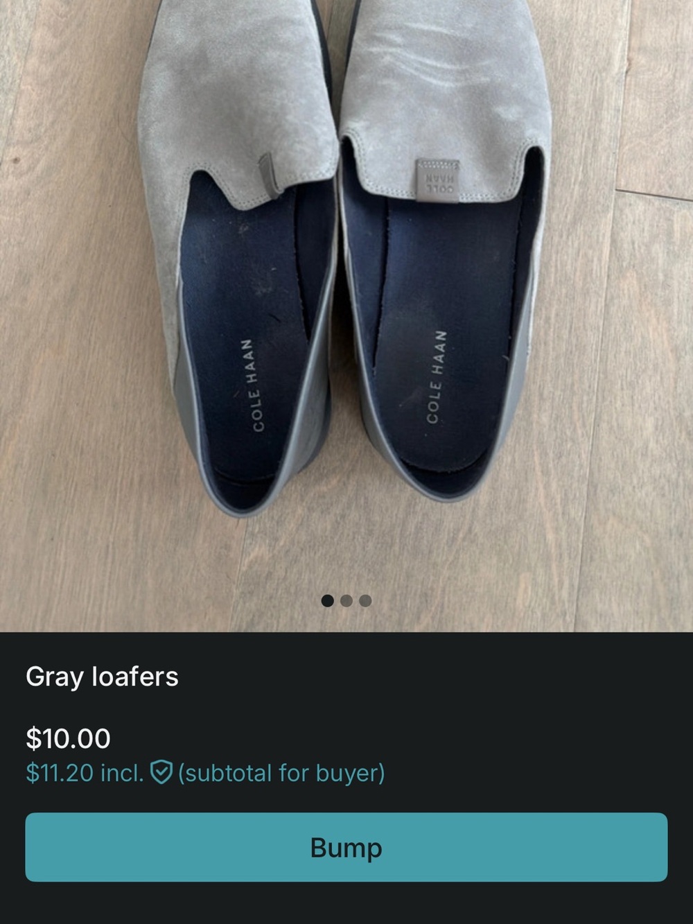 Cole Haan Gray Suede Women's Slip-On Loafers